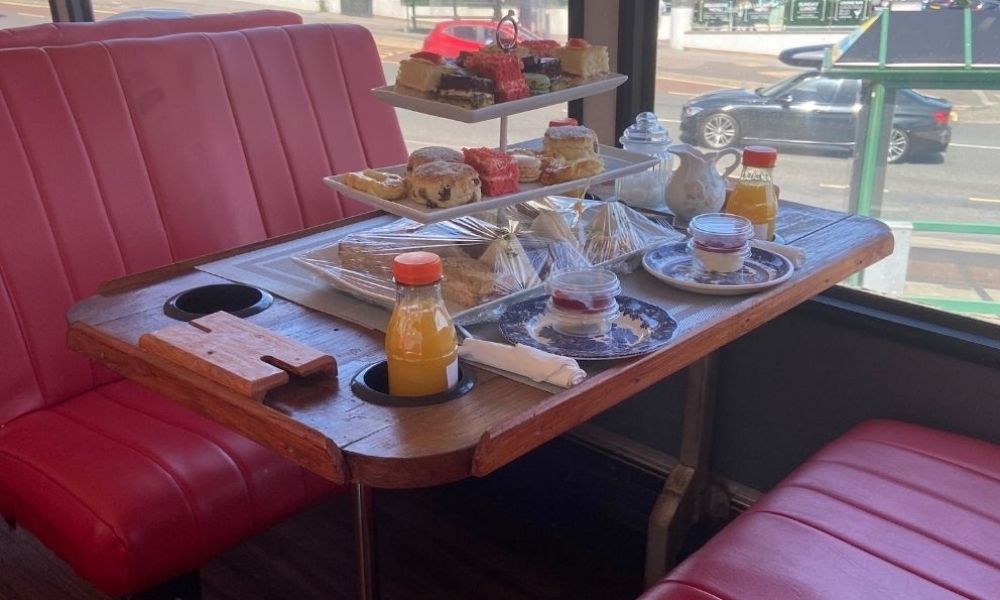 afternoon tea on Frieda's tea bus