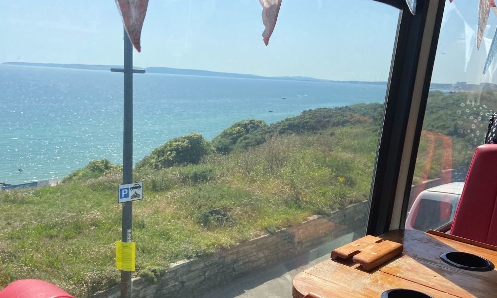 view from Frieda's afternoon tea bus