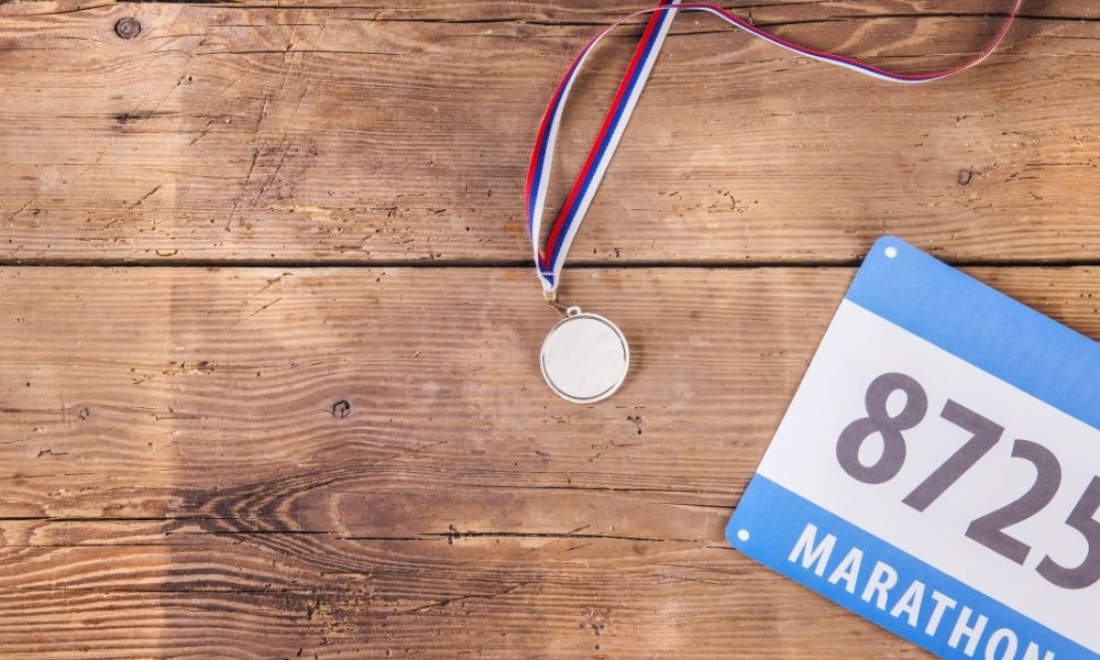 medal and race number