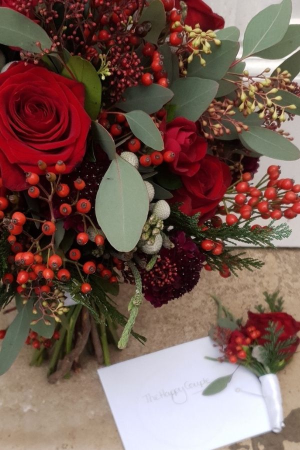 bouquet with red flowers