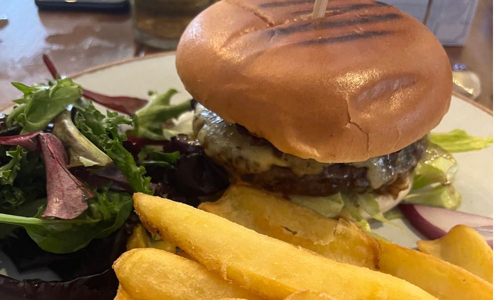 burger at the Ship Inn Swanage