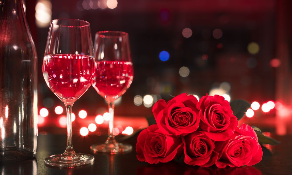 roses and red drinks