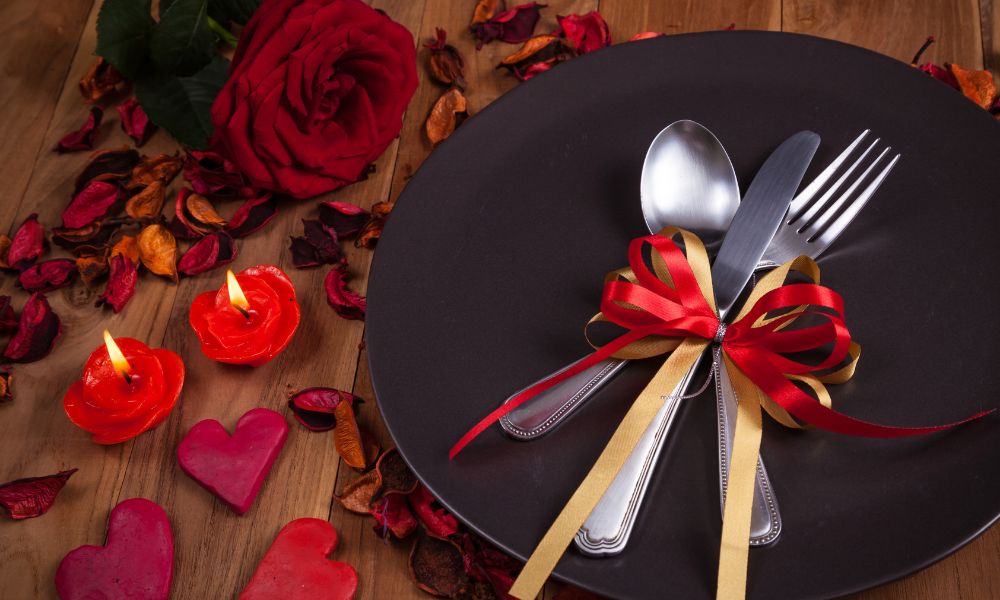 Valentines dinner setting
